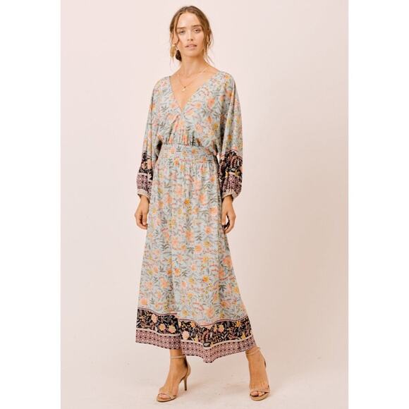 Love Stitch Amanda Volume Sleeve Maxi Dress - Picture 1 of 14